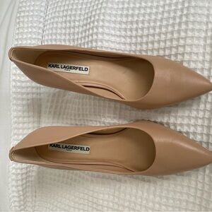 Karl Lagerfeld Women's Nude Leather Heels